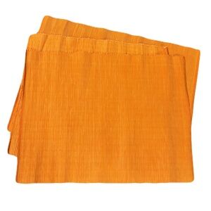 Crate&Barrel 100% Cotton Twilight Placemats (3) three in Orange/ Desert